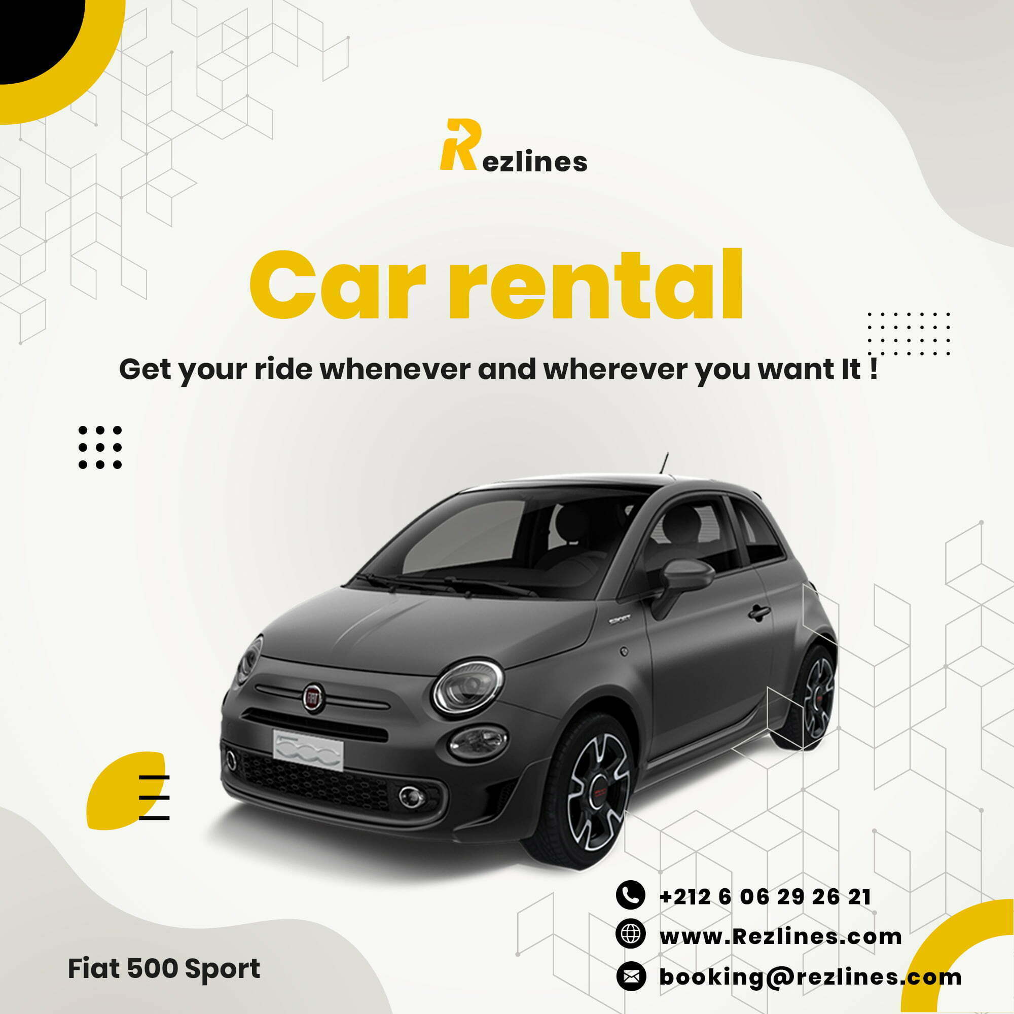 car rental marrakech morocco fiat 500 sport 7