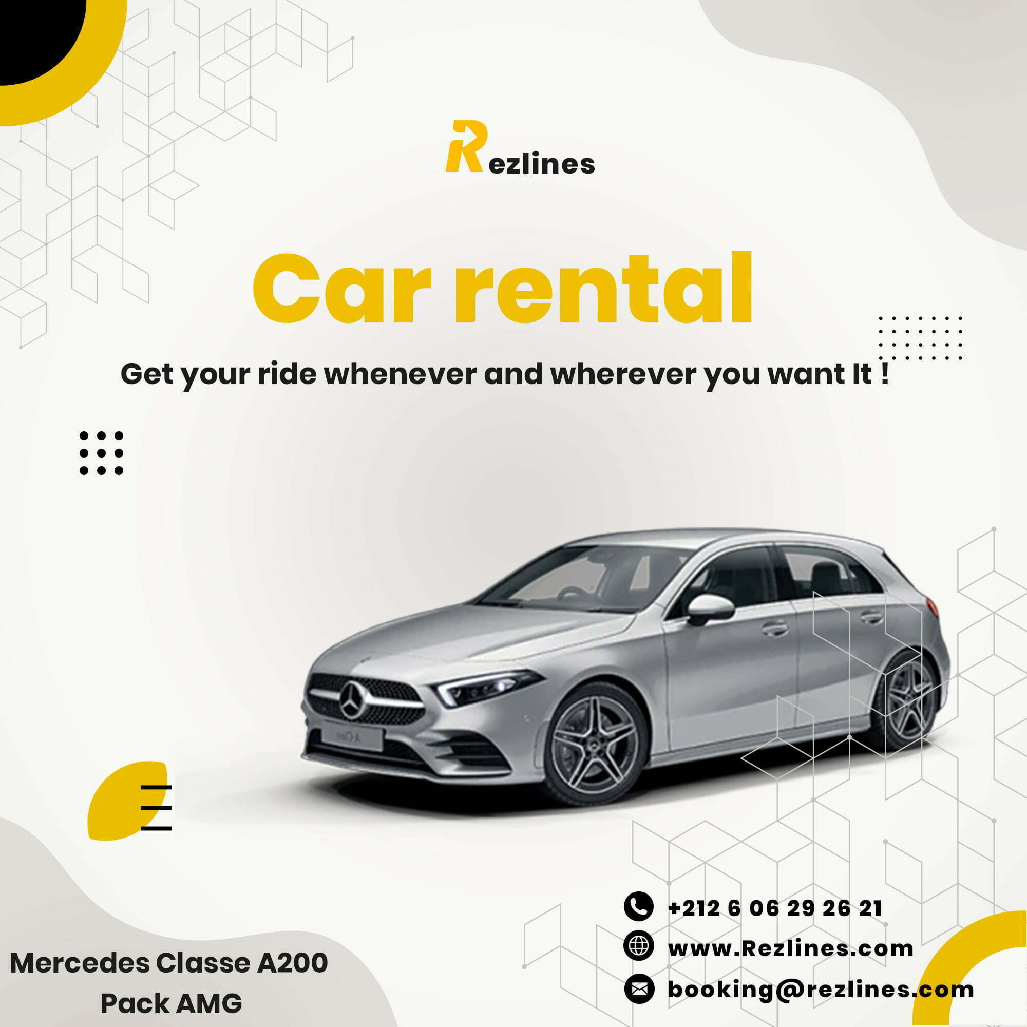 car rental marrakech morocco mercedes classe a200 pack amg 7