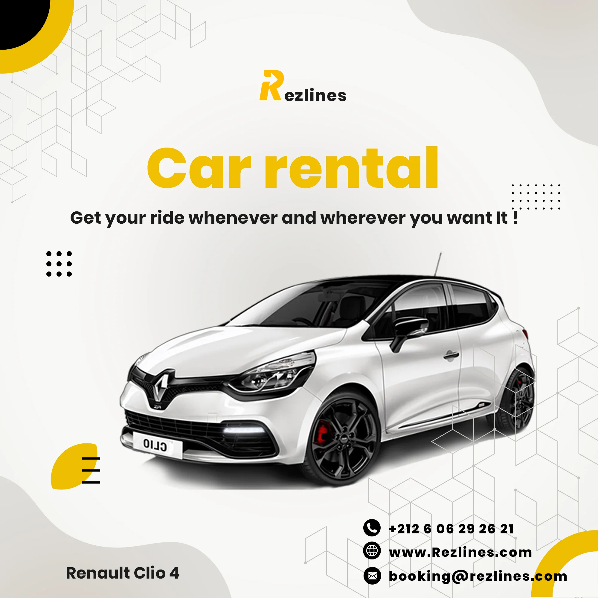 Renault Clio 4, Car rental in Morocco