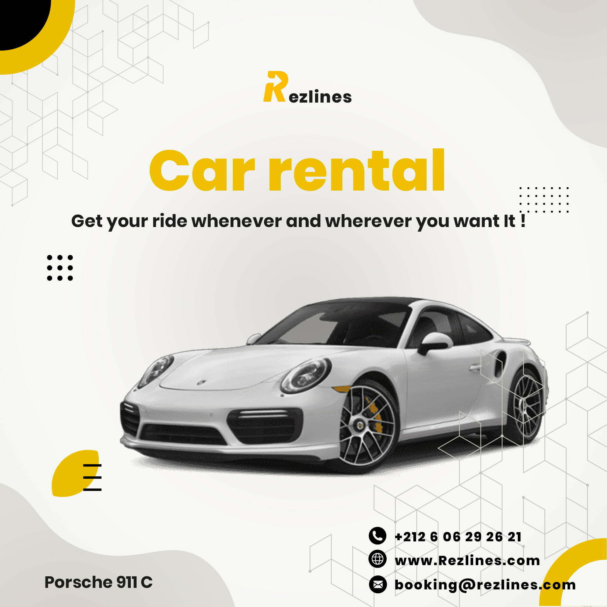 car rental porshe 911c marrakech maroc